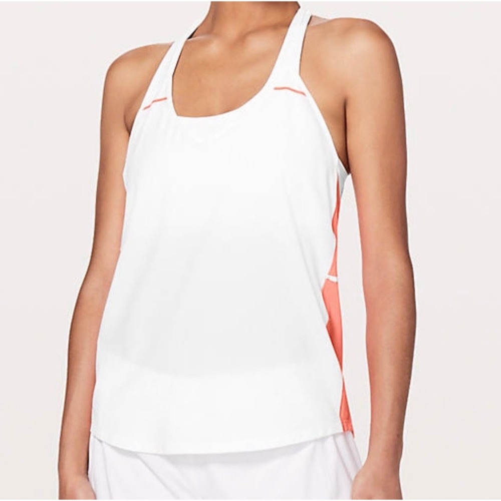 Lululemon Breezy Singlet Tank Top Size 4 White Grapefruit WHT/GRPF 08961
